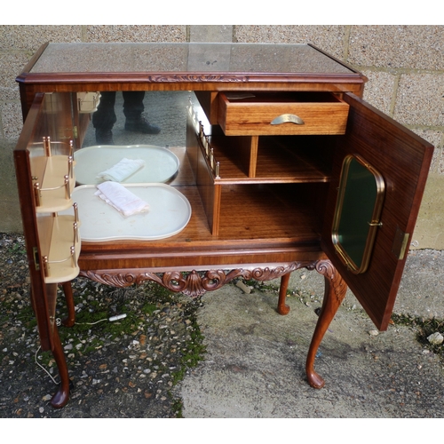 38 - Beautiful Piece - Burr Walnut Covered Drinks Cabinet, 90cm wide With Internal Drawer and tray, Cutti... 