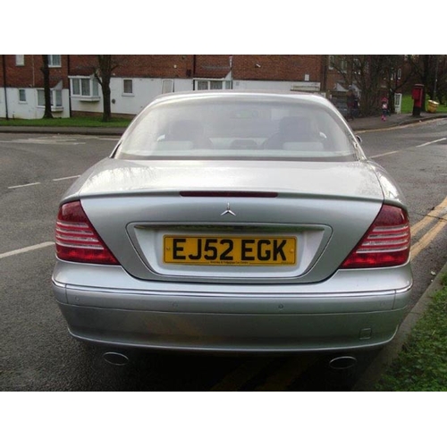 155 - 2002 Mercedes CL500 Auto
Registration No: EJ52 EGK