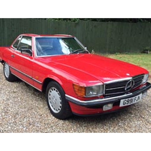 118 - 1990 Mercedes 500 SL W107
Registration No: G991 FJK 
 
G991 FJK