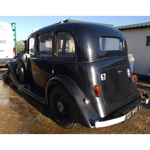 113 - 1938 ARMSTRONG SIDDELEY 14 SALOON
REGISTRATION NO: COT 845