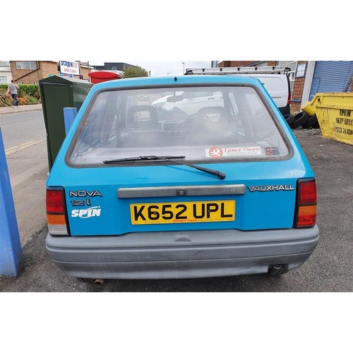 168 - 1992 VAUXHALL NOVA SPIN
REGISTRATION NO: K652 UPL