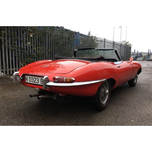 123 - 1968 JAGUAR E-TYPE SERIES 1.5 ROADSTER LHD
REGISTRATION NO: Not UK Reg     
Chassis No: 1E 17105