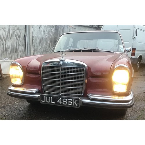 112 - 1972 MERCEDES-BENZ 280 SE
REGISTRATION NO: JUL 483K