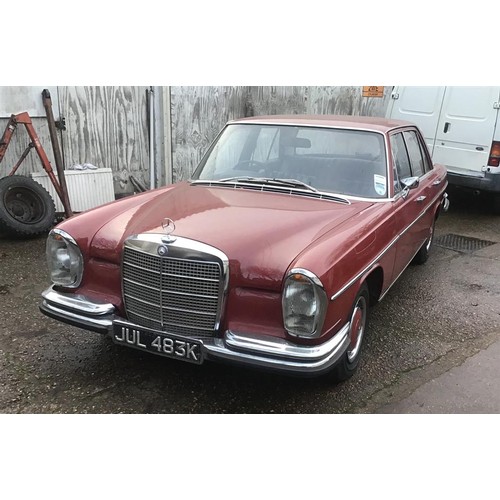 112 - 1972 MERCEDES-BENZ 280 SE
REGISTRATION NO: JUL 483K