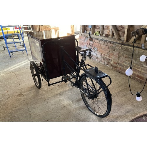 100 - TRICYCLE WITH ADVERTISING BOX & PUSH CART