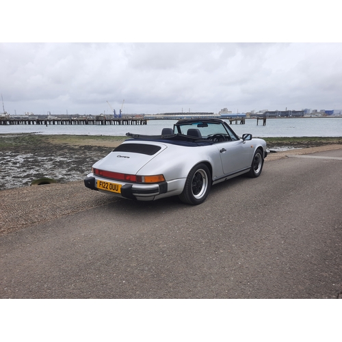 128 - 1988 PORSCHE 911 CARRERA CABRIO SPORT
Registration No: F122 OUU