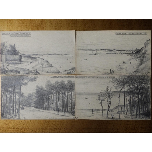 10 - H. Ash - A collection of 26 small unframed pencil drawings - Detailed studies of the Hampshire area ... 