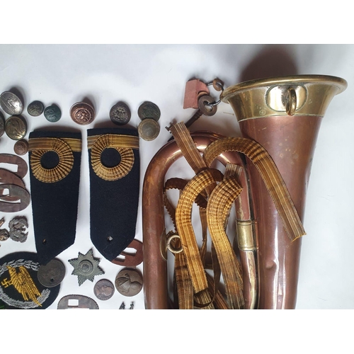 104 - A collection of militaria and coins.