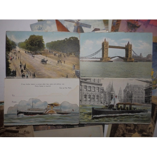 15 - Two coloured Kutangle cut-out London view postcards, 19 Great Eastern Railway Picture postcards & 27... 