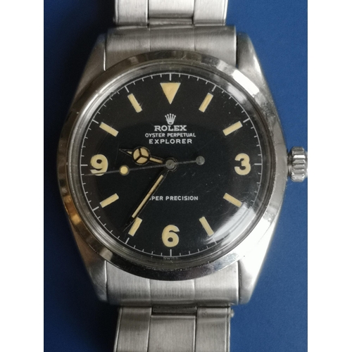 150 - A boxed gent's stainless steel vintage Rolex Automatic bracelet wrist watch Model 5504,  fitted with... 