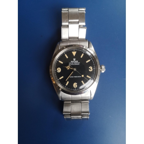 150 - A boxed gent's stainless steel vintage Rolex Automatic bracelet wrist watch Model 5504,  fitted with... 