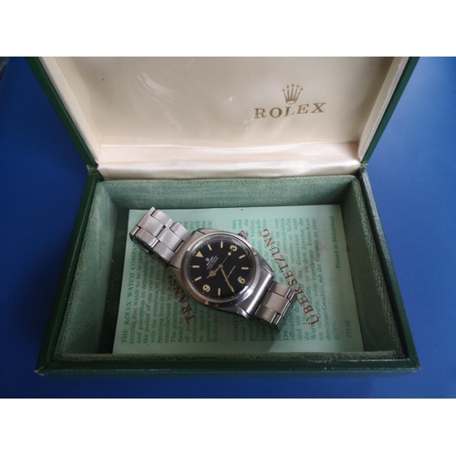 150 - A boxed gent's stainless steel vintage Rolex Automatic bracelet wrist watch Model 5504,  fitted with... 