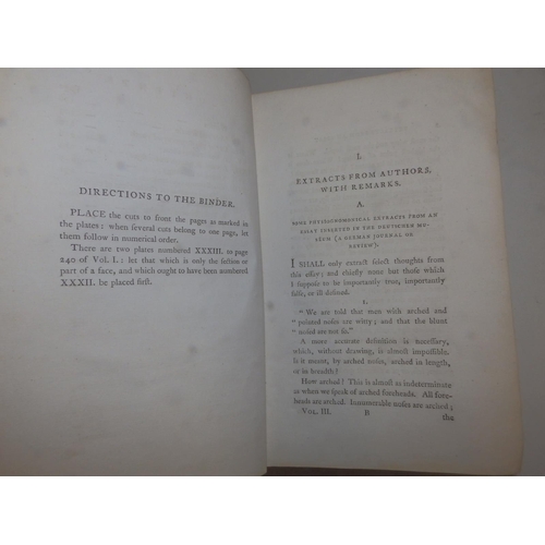 17 - Lavater - 'Essays on Physiognomy', two vols., illus., printed in London by Robinson 1789, leather sp... 