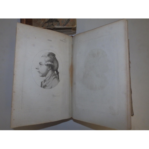 17 - Lavater - 'Essays on Physiognomy', two vols., illus., printed in London by Robinson 1789, leather sp... 