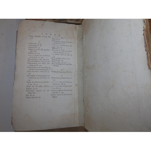 17 - Lavater - 'Essays on Physiognomy', two vols., illus., printed in London by Robinson 1789, leather sp... 