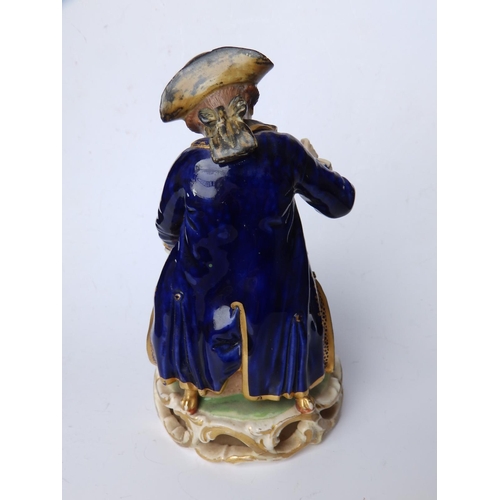 54 - A Bloor Derby porcelain figure of a seated boy with his dog, incised model 'No.362', Sevres style ma... 