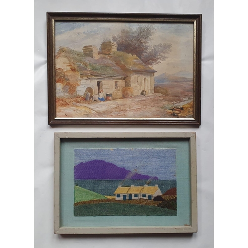 8 - A Scottish watercolour depicting a cottage, 9.5