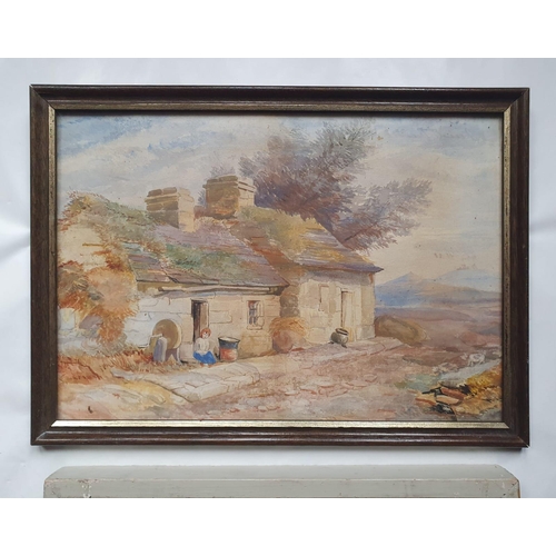 8 - A Scottish watercolour depicting a cottage, 9.5