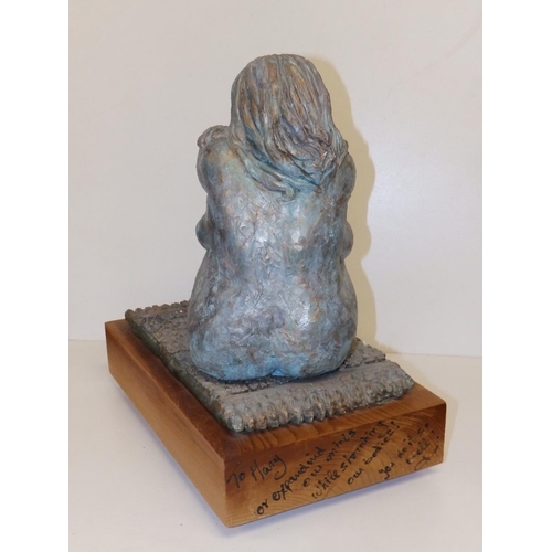 84 - Afifi (born 1949) - bronze patinated resin sculpture - Seated female nude - 'In the Mind', inscribed... 