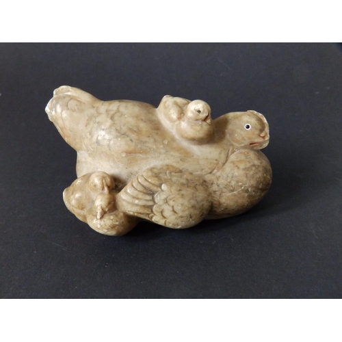 108 - A Kochendorfer alabaster hen with chicks, 4