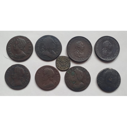 239 - A collection of better quality 17th, 18th & 19thC farthings, including a tin of William & Mary examp... 