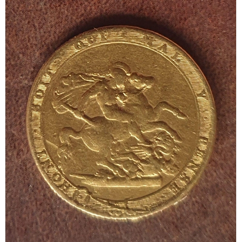 242 - A George III gold sovereign - 1820 - some mounting marks to rim.