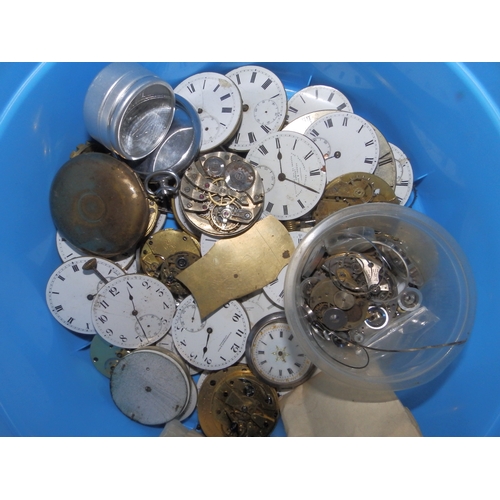 149a - A large collection of antique and vintage wrist  & pocket watch movements, dials and parts, includin... 