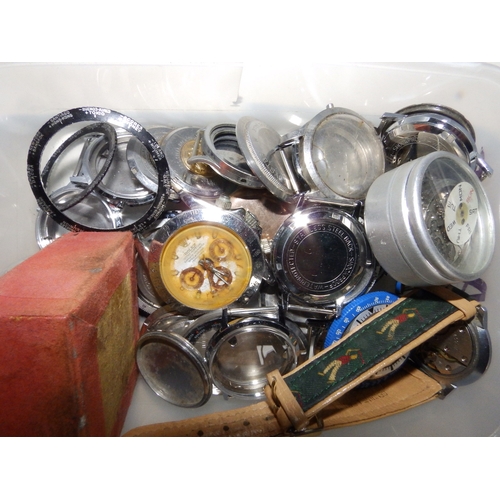 149a - A large collection of antique and vintage wrist  & pocket watch movements, dials and parts, includin... 