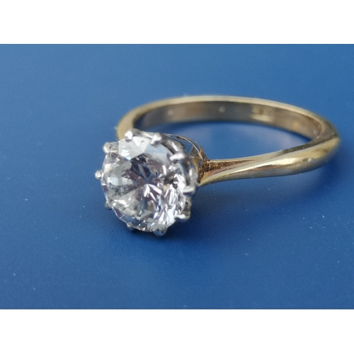 170 - A diamond solitaire ring, the claw set brilliant weighing approximately 2 carats, on 18ct shank.  Fi... 