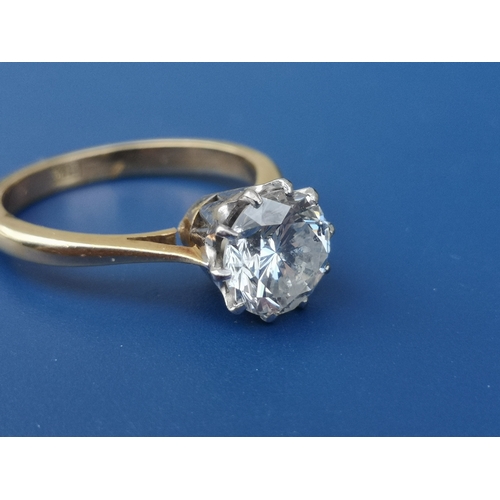 170 - A diamond solitaire ring, the claw set brilliant weighing approximately 2 carats, on 18ct shank.  Fi... 