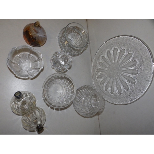 39 - A small collection of Dartington and other colourless glass.