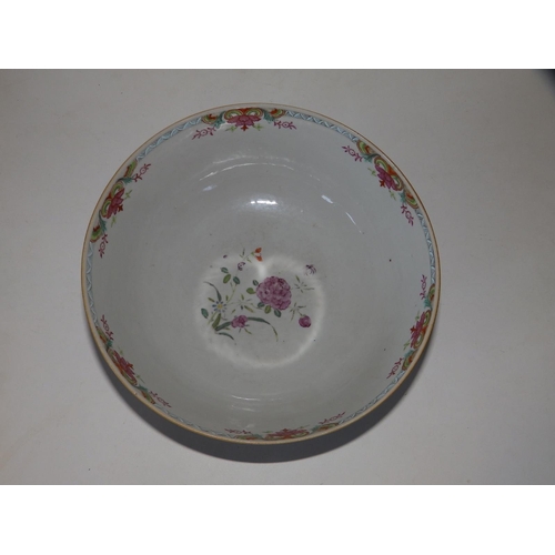 50 - An antique Chinese famille rose porcelain bowl decorated flowers, 10.25