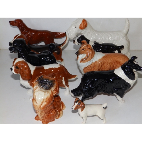 54 - Ten Beswick dogs.