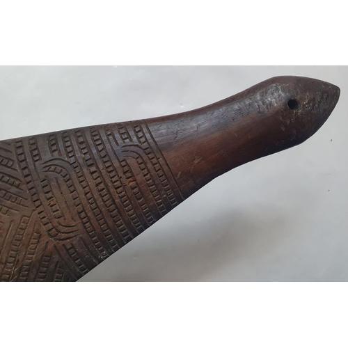 71 - A Maori wood Patu, decorated on both sides, 17.75