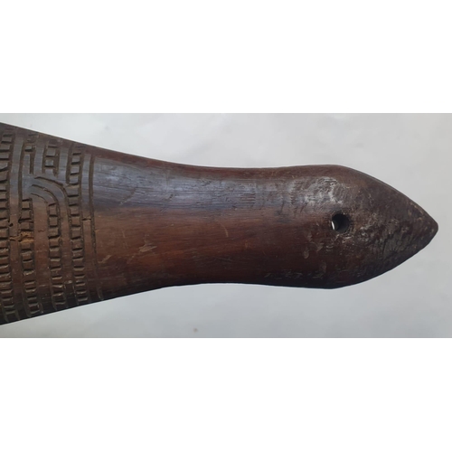 71 - A Maori wood Patu, decorated on both sides, 17.75