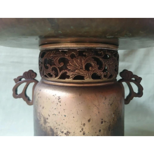 76 - A large Japanese bronze flower vase, 10.25