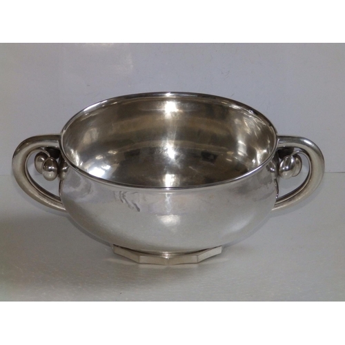 130 - A Georg Jensen two-handled silver centrepiece bowl in Cherry pattern No.501,  1785g, 14