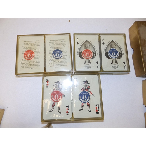 12 - Three sealed packs of De La Rue commemorative playing cards - 1963 Royal Wedding, Magna Carta & Shak... 