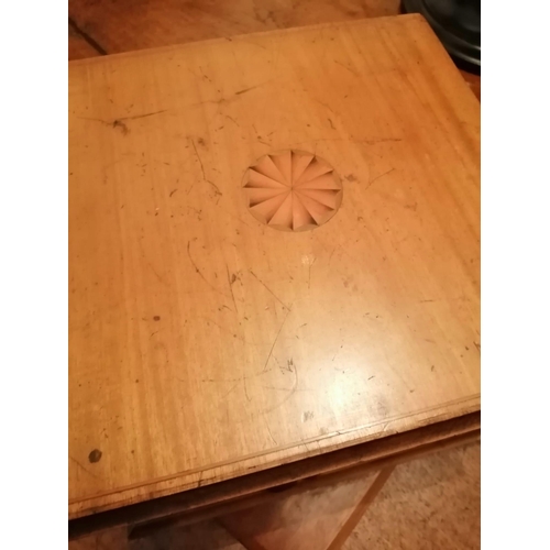 120 - A small Edwardian inlaid mahogany revolving square bookcase, together with 39 books including sets o... 