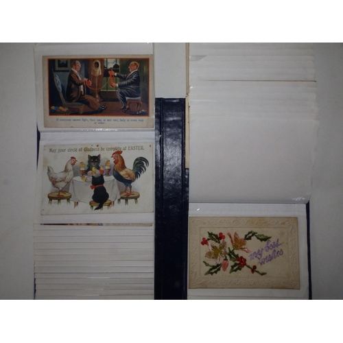 20 - 17 WWI period silk postcards and 35 others. (52)