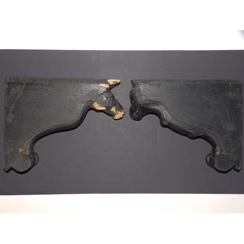 90 - A pair of ebonised wood corbels believed to have been removed during the dismantling of the premises... 