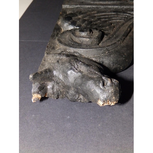 90 - A pair of ebonised wood corbels believed to have been removed during the dismantling of the premises... 