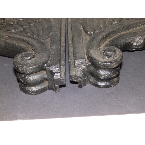 90 - A pair of ebonised wood corbels believed to have been removed during the dismantling of the premises... 