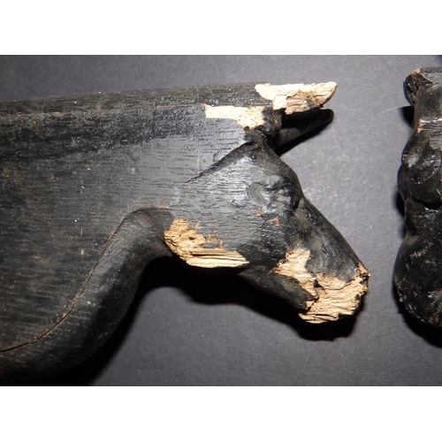 90 - A pair of ebonised wood corbels believed to have been removed during the dismantling of the premises... 