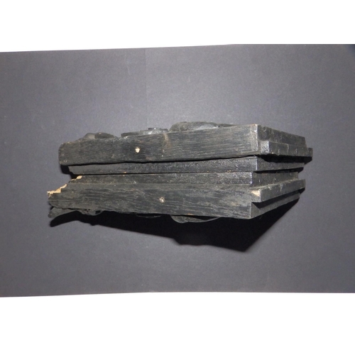 90 - A pair of ebonised wood corbels believed to have been removed during the dismantling of the premises... 