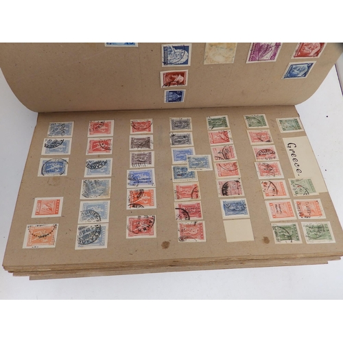 34 - Five Old Time World albums of postage stamps.