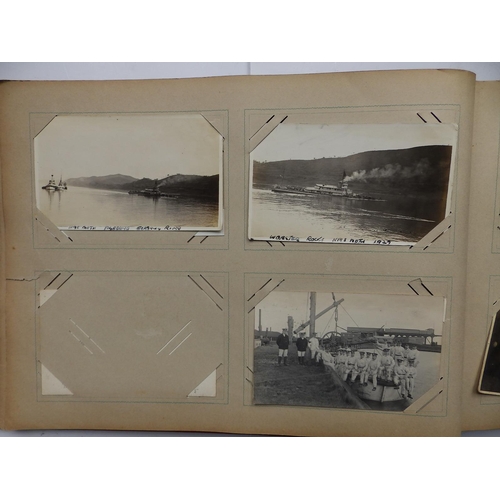 29 - An old postcard album containing various postcards and photographs mainly of military interest, earl... 