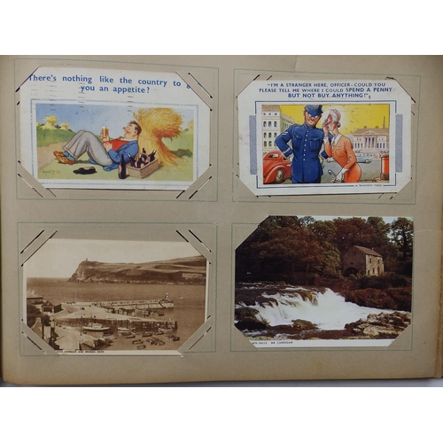 29 - An old postcard album containing various postcards and photographs mainly of military interest, earl... 