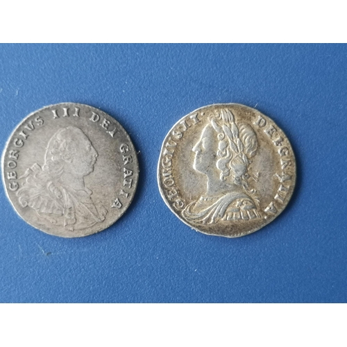 168 - A George II silver two pence and a George III silver two pence. (2)