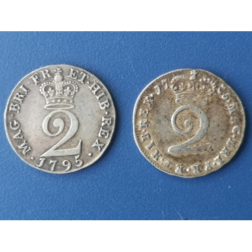 168 - A George II silver two pence and a George III silver two pence. (2)